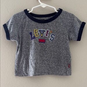 Levi's Gray and Blue Short Sleeve Graphic Ringer Tee‎ Casual Collection Size 24M